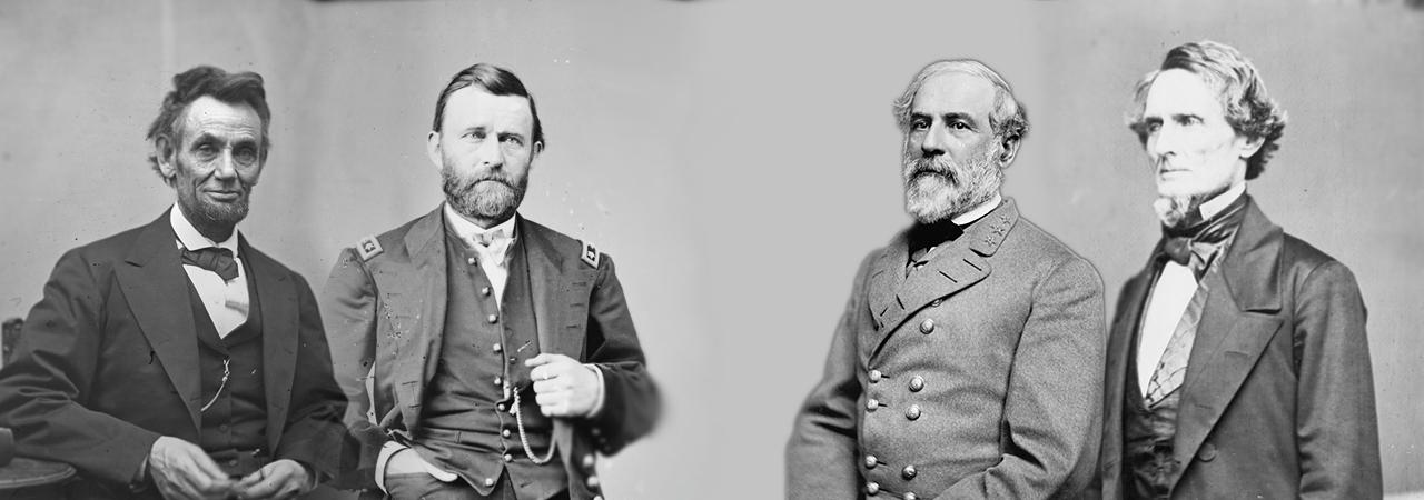 This is an image of Lincoln, Grant, Lee, and Davis.