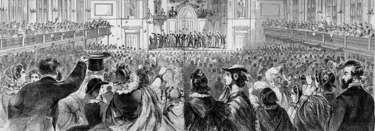 Mass meeting endorsing the call for secession, Charleston, South Carolina.